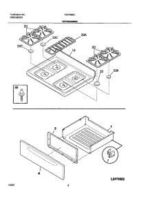 09 - Top / Drawer parts for Frigidaire Range FGFB68CQA from AppliancePartsPros.com