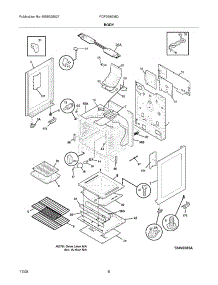 07 - Body parts for Frigidaire Range FGF368GMD from AppliancePartsPros.com