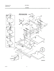 05 - Burner parts for Frigidaire Range FGF376CJSB from AppliancePartsPros.com