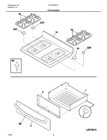 09 - Top / Drawer parts for Frigidaire Range FGF378ACH from AppliancePartsPros.com