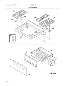 09 - Top / Drawer parts for Frigidaire Range FGF382HSC from AppliancePartsPros.com