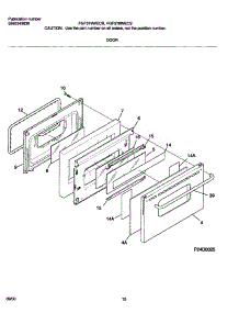 13 - Door parts for Frigidaire Range FGF379WECS from AppliancePartsPros.com
