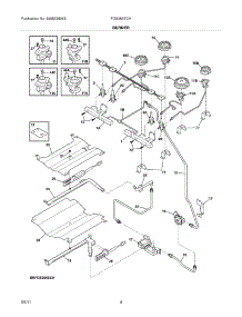 05 - Burner parts for Frigidaire Range FGS366ECH from AppliancePartsPros.com