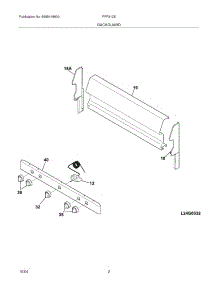 03 - Backguard parts for Frigidaire Range FPF312BSD from AppliancePartsPros.com