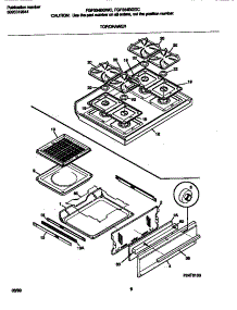 05 - Top / Drawer parts for Frigidaire Range FGF334BGDC from AppliancePartsPros.com
