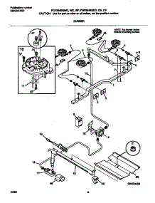 03 - Burner parts for Frigidaire Range FGF334BGDD from AppliancePartsPros.com