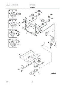 05 - Burner parts for Frigidaire Range FGF337GCC from AppliancePartsPros.com