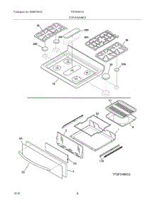 09 - Top / Drawer parts for Frigidaire Range FGF348KCH from AppliancePartsPros.com
