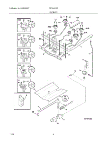 05 - Burner parts for Frigidaire Range FGF348KSC from AppliancePartsPros.com
