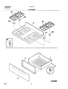 09 - Top / Drawer parts for Frigidaire Range FGFL77ASE from AppliancePartsPros.com