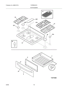 09 - Top / Drawer parts for Frigidaire Range FGFBZ90GCC from AppliancePartsPros.com