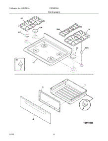 09 - Top / Drawer parts for Frigidaire Range FGFB82DSA from AppliancePartsPros.com
