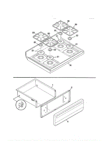 Top / Drawer parts for Frigidaire Range FGFB64CJSB from AppliancePartsPros.com