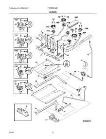 05 - Burner parts for Frigidaire Range FGFBZ90GCH from AppliancePartsPros.com