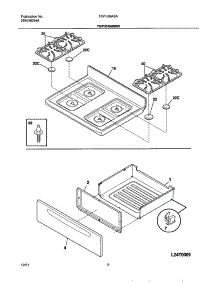 09 - Top / Drawer parts for Frigidaire Range FGFL66ASA from AppliancePartsPros.com