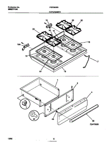 05 - Top / Drawer parts for Frigidaire Range FGF350BBWB from AppliancePartsPros.com