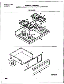 05 - Top / Drawer parts for Frigidaire Range FGF354BGDC from AppliancePartsPros.com