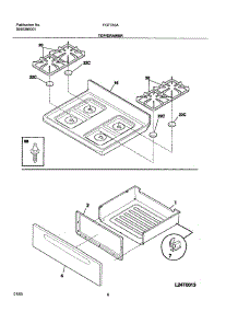 09 - Top / Drawer parts for Frigidaire Range FGF355AWD from AppliancePartsPros.com