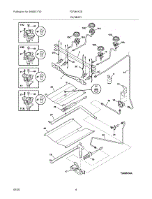 05 - Burner parts for Frigidaire Range FGF364KCB from AppliancePartsPros.com