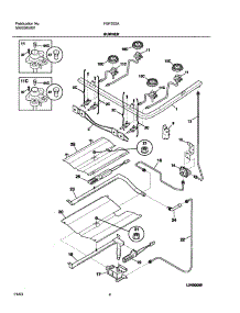 05 - Burner parts for Frigidaire Range FGF355ASD from AppliancePartsPros.com
