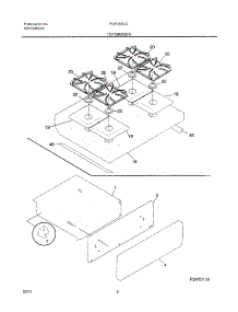 09 - Top / Drawer parts for Frigidaire Range FGF355CGBE from AppliancePartsPros.com