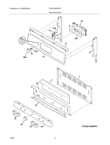 03 - Backguard parts for Frigidaire Range FGGF305MKFB from AppliancePartsPros.com