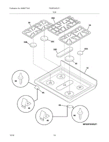 09 - Main Top parts for Frigidaire Range FGGF304DLF1 from AppliancePartsPros.com