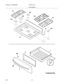 09 - Top / Drawer parts for Frigidaire Range FGGF3041KFK from AppliancePartsPros.com