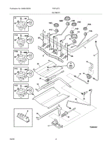 05 - Burner parts for Frigidaire Range FGFL87DSC from AppliancePartsPros.com