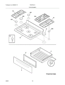 09 - Top / Drawer parts for Frigidaire Range FGGF3031KBB from AppliancePartsPros.com