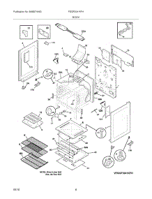 07 - Body parts for Frigidaire Range FGGF3041KFH from AppliancePartsPros.com