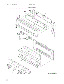 03 - Backguard parts for Frigidaire Range FGGF3076KWC from AppliancePartsPros.com