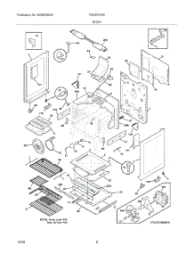 07 - Body parts for Frigidaire Range FGGF3076KWC from AppliancePartsPros.com