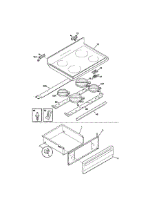 Top / Drawer parts for Frigidaire Range GEF365BHWA from AppliancePartsPros.com