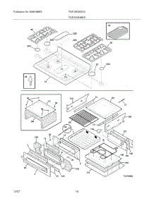 09 - Top / Drawer parts for Frigidaire Range FGFLMC55GCA from AppliancePartsPros.com