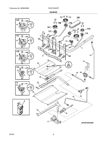 05 - Burner parts for Frigidaire Range FGGF3054KFF from AppliancePartsPros.com