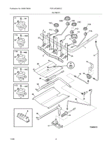 05 - Burner parts for Frigidaire Range FGFLMC55ECC from AppliancePartsPros.com
