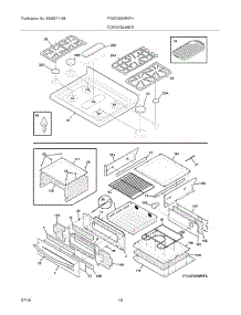 09 - Top / Drawer parts for Frigidaire Range FGGF305MKFH from AppliancePartsPros.com