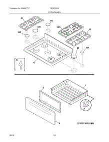 09 - Top / Drawer parts for Frigidaire Range FGGF3032KWF from AppliancePartsPros.com