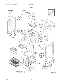 07 - Body parts for Frigidaire Range FGF368GBE from AppliancePartsPros.com