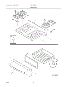 09 - Top / Drawer parts for Frigidaire Range FGF368GCB from AppliancePartsPros.com
