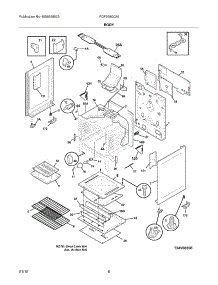 07 - Body parts for Frigidaire Range FGF368GCM from AppliancePartsPros.com