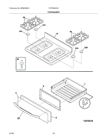 09 - Top / Drawer parts for Frigidaire Range FGF368GCM from AppliancePartsPros.com