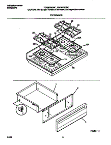05 - Top / Drawer parts for Frigidaire Range FGF367BGWC from AppliancePartsPros.com