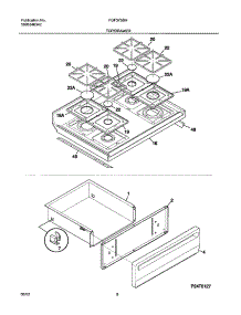 09 - Top / Drawer parts for Frigidaire Range FGF375BHBC from AppliancePartsPros.com