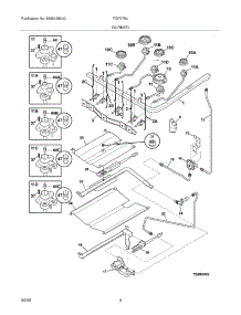 05 - Burner parts for Frigidaire Range FGF375EQA from AppliancePartsPros.com