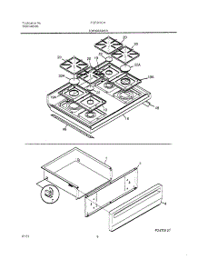 09 - Top / Drawer parts for Frigidaire Range FGF375CHSA from AppliancePartsPros.com