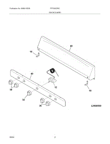 03 - Backguard parts for Frigidaire Range FPF303CWC from AppliancePartsPros.com