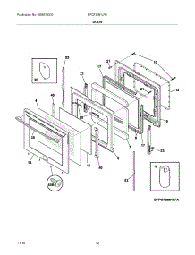 11 - Door parts for Frigidaire Range FPCF3091LFB from AppliancePartsPros.com