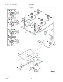 05 - Burner parts for Frigidaire Range FGFS36FWE from AppliancePartsPros.com